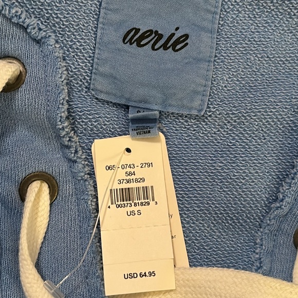 NWT Aerie Lace Up Oversized Distressed Sweatshirt - Picture 12 of 13